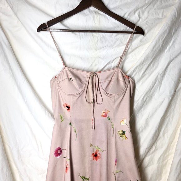 Pale Pink Bustier Top Floral Dress - Picture 3 of 4